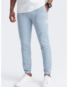 OMBRE Pantaloni de trening cu talie ajustabila - Albastru pastel