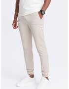 OMBRE Pantaloni de trening cu talie ajustabila - Bej deschis