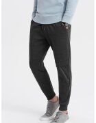 OMBRE Pantaloni de trening cu talie ajustabila - Gri antracit
