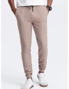 OMBRE Pantaloni de trening cu talie ajustabila - Maro taupe