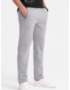 OMBRE Pantaloni de trening slim fit cu buzunare laterale - Gri cenusiu