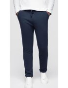 OMBRE Pantaloni din tricot piqué cu talie ajustabila OM-PACP-0283 - Albastru inchis