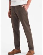 OMBRE Pantaloni drepti cu talie medie - Maro inchis