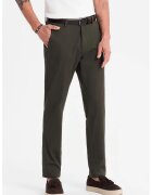 OMBRE Pantaloni drepti cu talie medie - Verde inchis