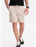OMBRE Pantaloni scurti cargo cu snur de ajustare - Crem