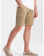 OMBRE Pantaloni scurti cargo din amestec de bumbac cu buzunare multiple - Bej