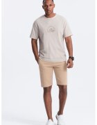 OMBRE Pantaloni scurti de bumbac cu talie ajustabila - Bej