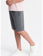 OMBRE Pantaloni scurti de bumbac cu talie ajustabila - Gri inchis