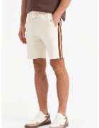 OMBRE Pantaloni scurti din amestec de bumbac cu buzunare oblice - Maro/Crem