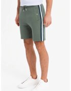 OMBRE Pantaloni scurti din amestec de bumbac cu buzunare oblice - Verde masliniu