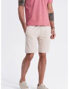OMBRE Pantaloni scurti din bumbac cu talie ajustabila - Bej deschis