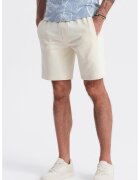 OMBRE Pantaloni scurti din bumbac cu talie ajustabila - Crem