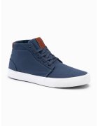 OMBRE Pantofi sport de piele ecologica cu logo si sireturi - Bleumarin