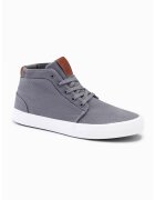 OMBRE Pantofi sport de piele ecologica cu logo si sireturi - Gri