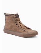OMBRE Pantofi sport de piele ecologica cu sireturi - Maro