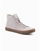 OMBRE Pantofi sport de piele intoarsa cu varf rotund - Gri deschis
