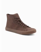 OMBRE Pantofi sport de piele intoarsa cu varf rotund - Maro