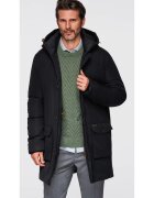 OMBRE Parka eleganta cu buzunare cargo si gluga OM-JAPJ-0287 - Negru
