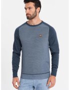 OMBRE Pulover cu maneci contrastante - Albastru prafuit