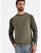 OMBRE Pulover cu maneci contrastante - Verde sparanghel