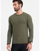 OMBRE Pulover de bumbac cu decolteu rotund - Verde sparanghel