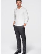 OMBRE Pulover din amestec de bumbac cu guler polo - Alb