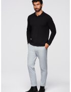 OMBRE Pulover din amestec de bumbac cu guler polo - Negru