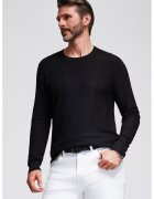 OMBRE Pulover texturat cu decolteu rotund