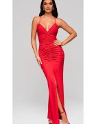 OMBRE Rochie de seara Maxi LARICA LA-OM-DLR200 - Nude - XL - Rosu