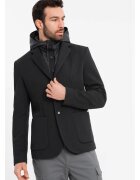 OMBRE Sacou cu guler inalt si gluga OM-BLZB-0133 - Negru