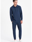 OMBRE Set de bluza polo si pantaloni de trening - Bleumarin