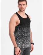 OMBRE Top din bumbac cu decupaj racerback - Alb/Negru
