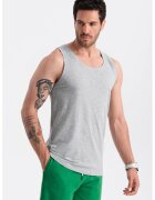 OMBRE Top din bumbac cu model uni - Gri melange