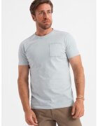 OMBRE Tricou cu buzunar pe piept - Gri deschis
