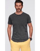 OMBRE Tricou cu efect decolorat OM-TSWT-0116 - Negru