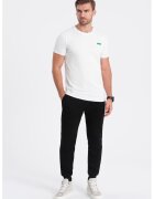 OMBRE Tricou de bumbac cu decolteu la baza gatului - Alb