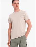 OMBRE Tricou de bumbac cu decolteu la baza gatului - Bej