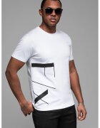 OMBRE Tricou de bumbac cu imprimeu - Alb/Negru
