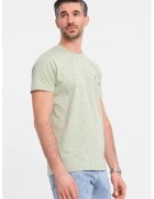 OMBRE Tricou de bumbac cu pete decorative - Negru/Albastru/Verde fistic
