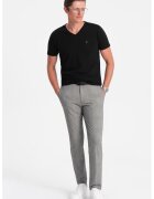 OMBRE Tricou din amestec de bumbac cu decolteu in V - Negru