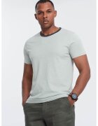 OMBRE Tricou din bumbac cu decolteu rotund - Verde pal