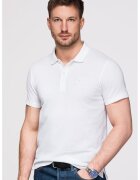 OMBRE Tricou polo cu model uni - Alb