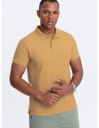 OMBRE Tricou polo cu model uni - Galben mustar