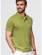 OMBRE Tricou polo cu model uni - Verde masliniu