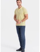 OMBRE Tricou polo de bumbac - Galben pai