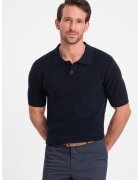OMBRE Tricou polo din bumbac pique 2 - Bleumarin