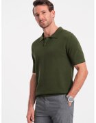 OMBRE Tricou polo din bumbac pique 2 - Kaki