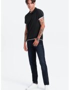 OMBRE Tricou polo din bumbac pique - Negru