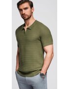 OMBRE Tricou polo din viscoza OM-POSS-0157 - Kaki