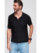 OMBRE Tricou polo din viscoza OM-POSS-0157 - Negru